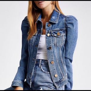 River Island puff shoulder denim jacket